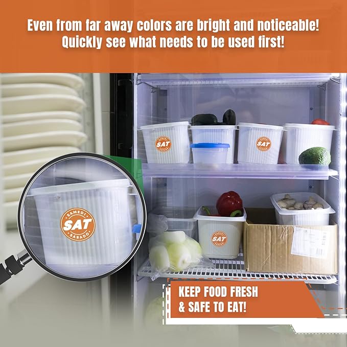 Easy Identification Date Stickers 7,000 Days of The Week Stickers – Saturday 3/4" Days of The Week Food Labels – Day Dots for Food – Restaurant Supplies – Best by Commercial Kitchen Supplies