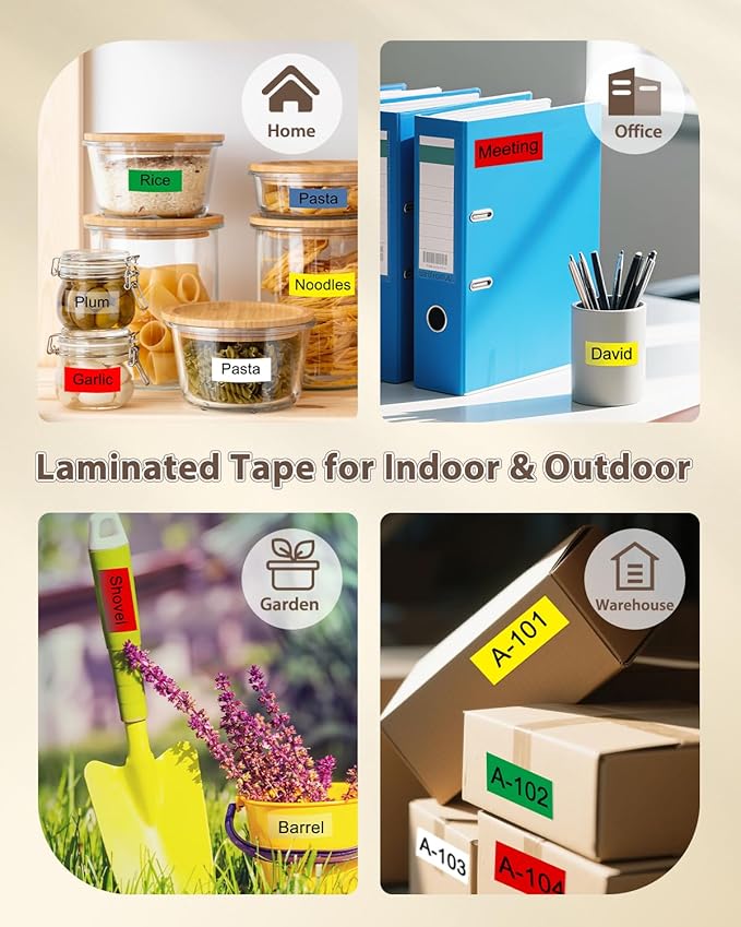 18mm 0.7 Laminated TZ Tape TZe-241 Compatible with Brother Label Maker Tape 3/4" for P Touch D410 D460BT 2040 1880 1890 P700 P710BT, TZ-241 141 441 541 641 741, Clear/White/Red/Blue/Yellow/Green