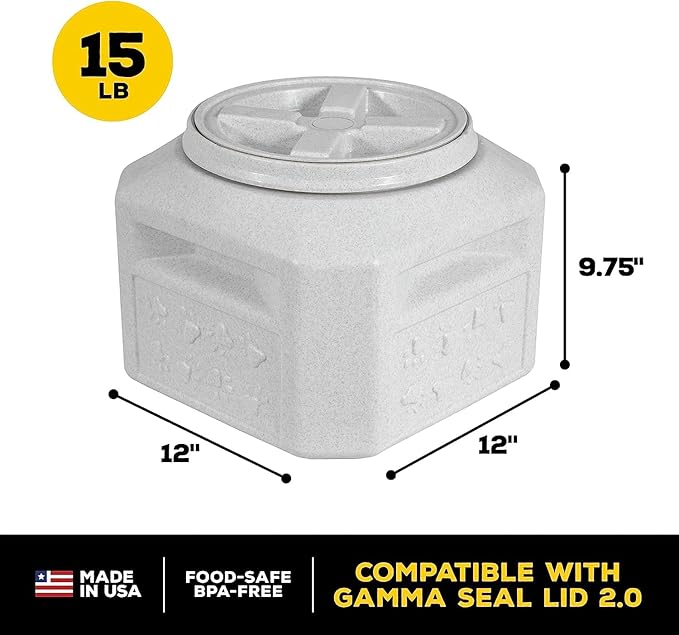 Gamma2 Vittles Vault Dog and Cat Food Storage Containers, Up To 60 Pounds Capacity, Made in USA