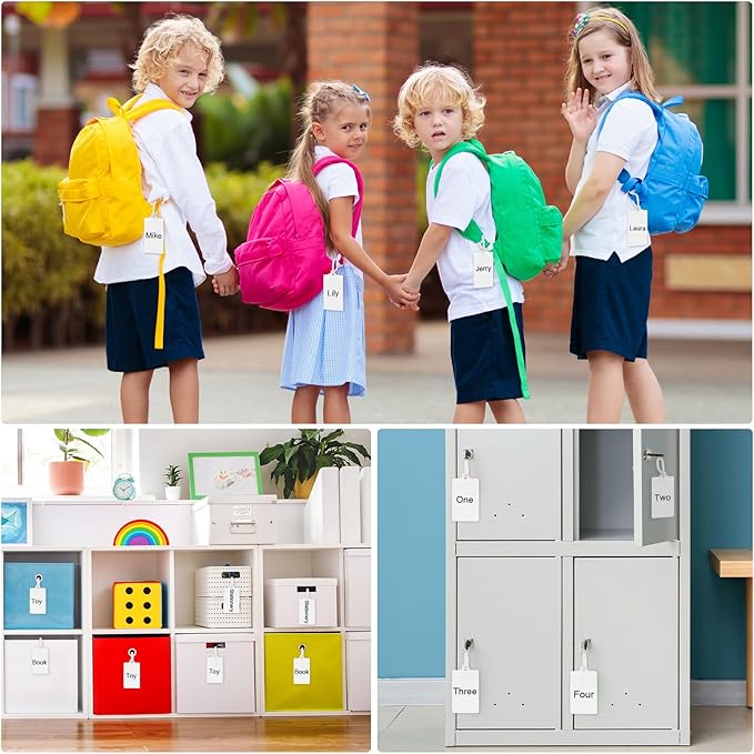 Chunful 500 Pcs Blank Plastic Tags Shipping Tags 3.94"x 2.36" Waterproof Sealing Shipping Labels Bulk Writable Hanging Tag Ties Sealing Strap Reusable Mark Labels for Keys Luggage Logistic(White)