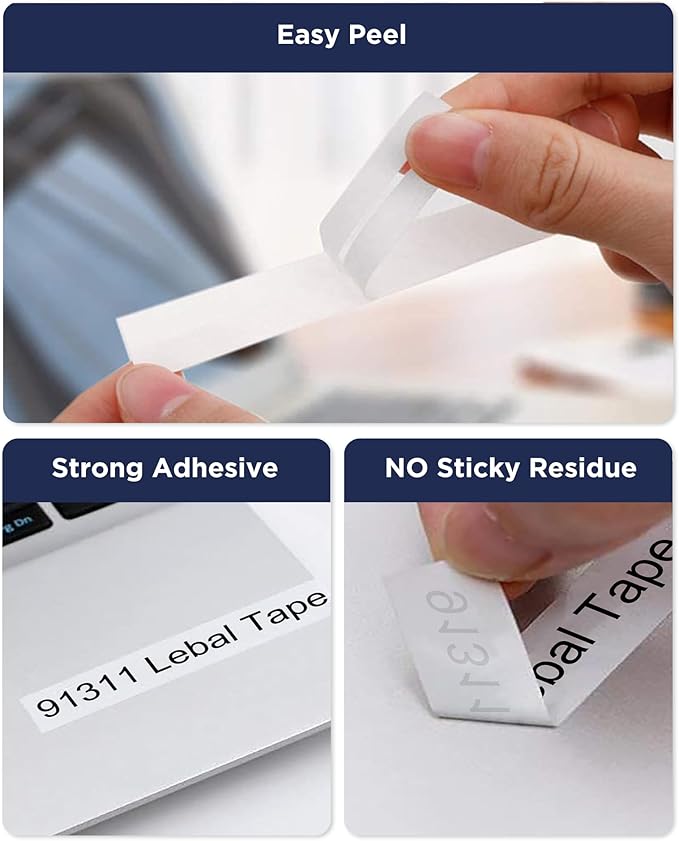 TZe-251 Label Maker Tape 24mm 0.94 Laminated White Replacement for Brother P-Touch Label Tape TZe251 TZ-251 Black on White 1 Inch TZe Tz Tape Work for Brother PT-D600 PT-D610BT PTP700 PTP710BT, 4-Pack