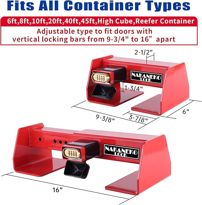 Container Locks, Heavy Duty Cargo Lock, Container Door Locks, Semi Trailer Door Lock, Locking Devices, Anti-Theft, Rust-Proof, Cargo Security, Bolt Cutter Resistant, Code, Combination Lock