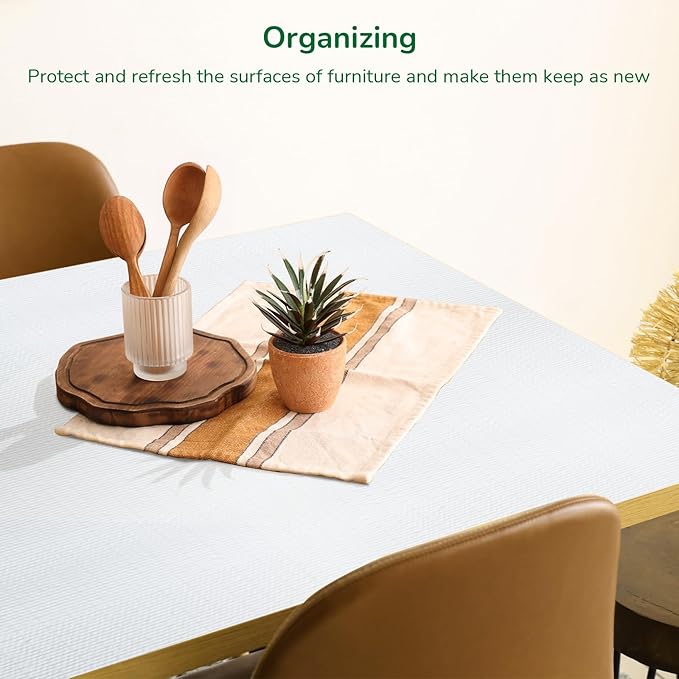 Shelf Liner and Cabinet Liner for Kitchen, Non-Slip Non-Adhesive Drawer Liners for Cabinets and Cupboard, Dresser, Shelves, Tool Box, Pantry, Thickened Easy Install, Strong Grip, 23.6in x 20FT, White