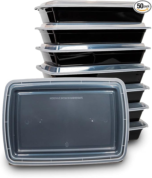 DHG PROFESSIONAL 50 sets Rectangle 58oz Meal Prep Containers with lids Microwavable Food Container Plastic BPA Free Rectangle