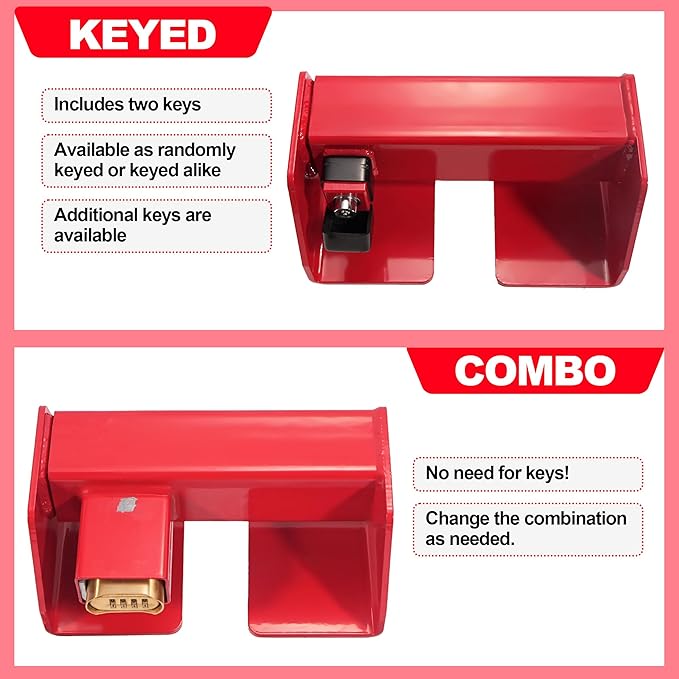 Heavy Duty Cargo Door Equipment Lock, Combination Security Lock, Fits Vertical Bars 9-3/4”-16” Apart(Combination)