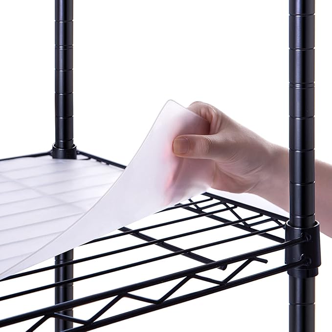 Poofzy Wire Shelf Liner 14" X 36", Non-Adhesive Plastic Shelf Liners for Wire Shelving, Waterproof Protector Mats (4PK, Clear)
