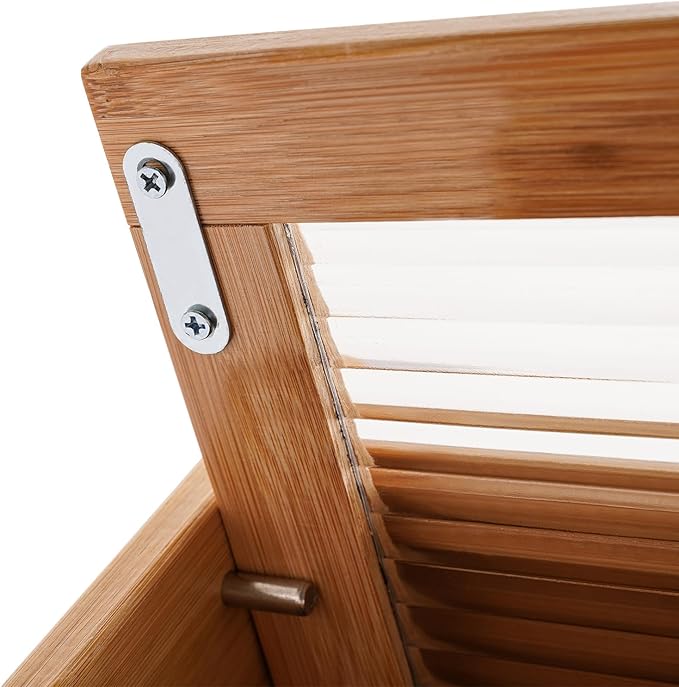 Storage Cabinet, Natural Bamboo Storage Bins and Boxes Organizer, Acrylic Door 2-Tier Design Vertical Storage Space Countertop Storage Cabinet, Deck Mounted Open Top Floor Kitchens Cabinets