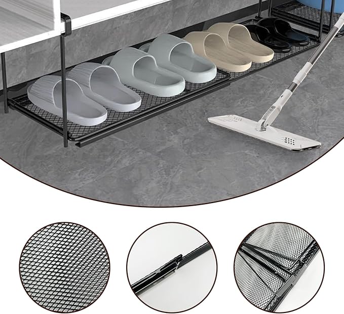 DZHPSRSZ 2 Pack Under Shelf Storage Basket,Undershelf Storage Basket,Clip on Basket,Space Saving Organizer for Counter,Bookshelf,Home Storage
