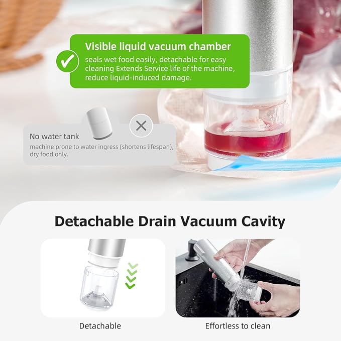 INKBIRD Sous Vide Vacuum Sealer Set - 10PCS Reusable Sous Vide Bags with Air Valve, Hand Vacuum Sealer Pump with Reusable Vacuum Sealer Bags for Anova, Joule Cookers, BPA Free Sous Vide Cooking Kit