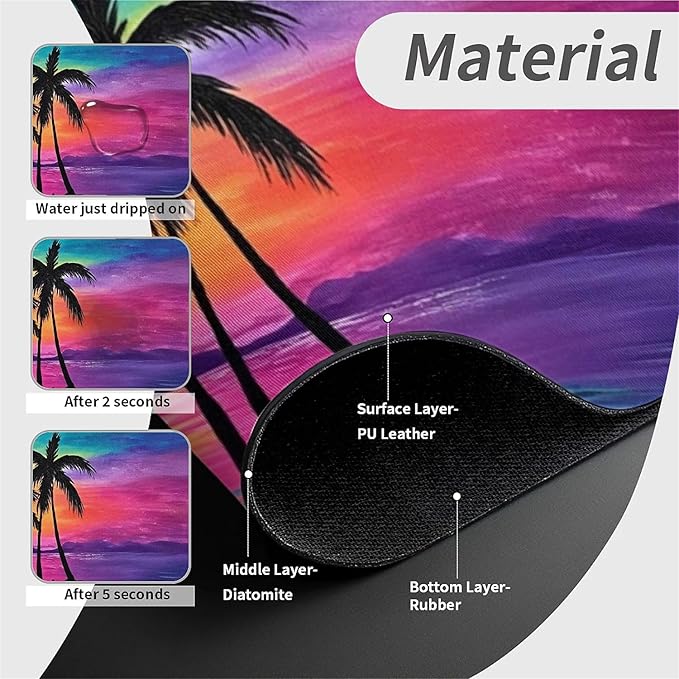 Kitchen Sink Splash Guard，Magnificent sunset Faucet Mat Sink Gadgets-Super Absorbent Fast Drying Mat Drip Catcher for Kitchen, Bathroom,Sink Mat, Dish Drying Mat, Bathroom(15" X 5.5" )