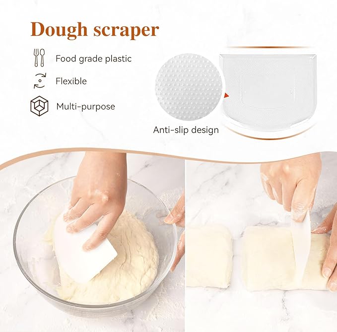 Lorzon Banneton Bread Proofing Baskets Set of 2, 11" Round & 12" Oval Sourdough Proofing Baskets with Sourdough Bread Baking Supplies, Bread Making Kit