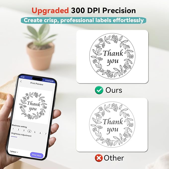 Label Maker Machine with Tape - Inkless Mini Bluetooth Label Printer with Multiple Templates, Wide Waterproof Labels, Portable Thermal Sticker Labeler for School Home Office Kitchen Organization