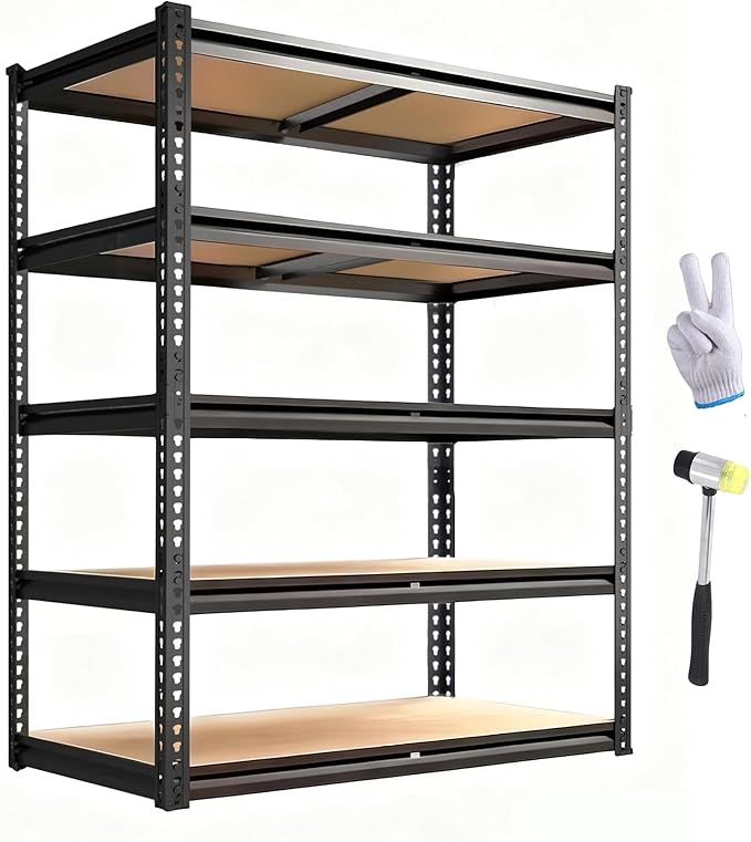 ZEUKMXOO Storage Rack,2400 LBS Garage Shelving Units,16" x 35.5'' x 72'' Storage Shelves Heavy Duty, Basement Shelving, Metal Shelving Units Free Standing