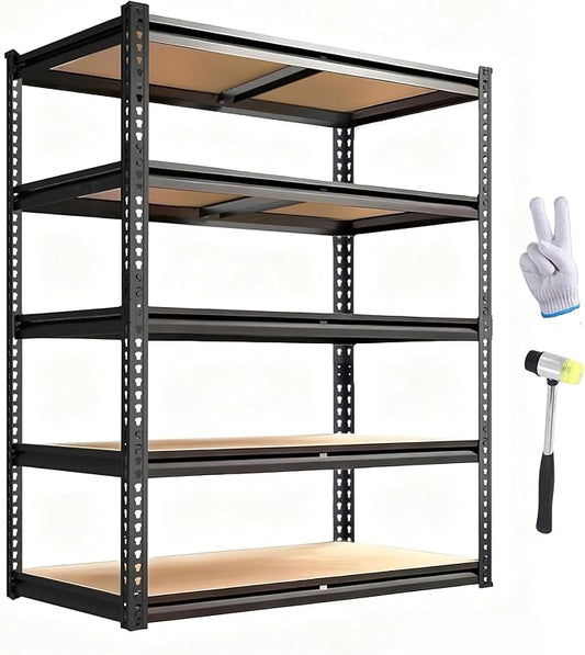 ZEUKMXOO Storage Rack,2400 LBS Garage Shelving Units,16" x 35.5'' x 72'' Storage Shelves Heavy Duty, Basement Shelving, Metal Shelving Units Free Standing