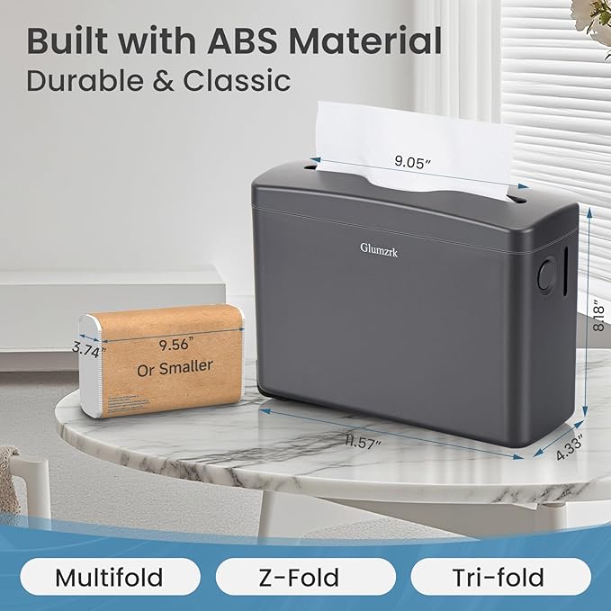 Countertop Paper Towel Dispenser Universal Fit for Multifold, Z-Fold Trifold Hand Towels, Commercial Napkin Dispenser for Bathroom Home Kitchen Toilet ABS Paper Towel Holder (Gun Gray)