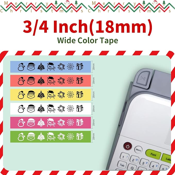 Replacement for Brother P-Touch Label Tape 3/4 Inch TZ Tape 18mm 0.7 Inch Laminated Colored Label Maker Tape Compatible with Brother PT-D400 PT-D610BT PT-D410, White/Red/Yellow/Blue/Green/Pink, 6PK