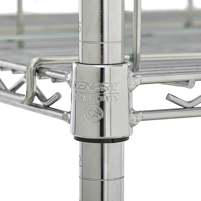 Commercial 24" x 36" Chrome Wire Shelf Kit with 6 Wire Can Racks (28W-672)