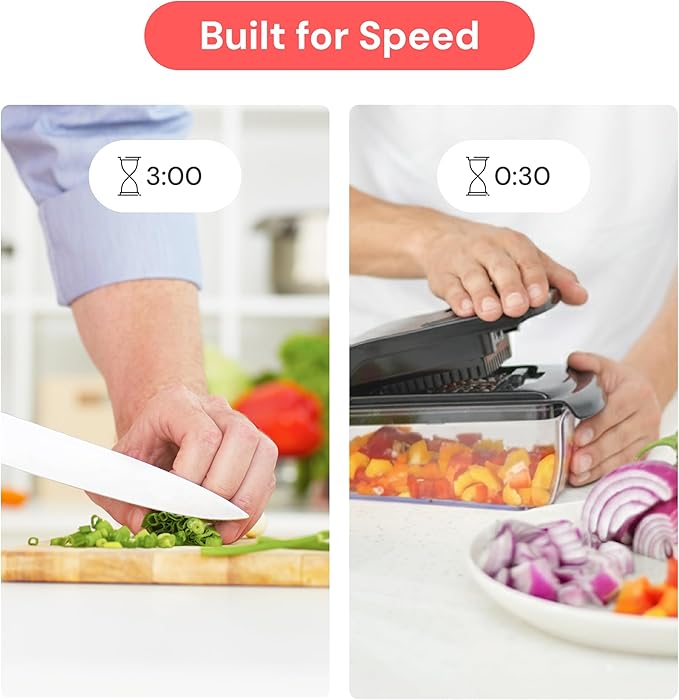Fullstar The Original Pro Chopper - Vegetable Chopper and Spiralizer, Food Chopper with Container, Fruit Slicer, Kitchen Gadgets & Gifts, Home Essentials (2 in 1, White)