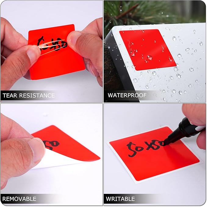 Red Square Stickers 2 x 2 Inch Color Coding Labels Vinyl Roll Self-Adhesive Waterproof Removable 500 PCS