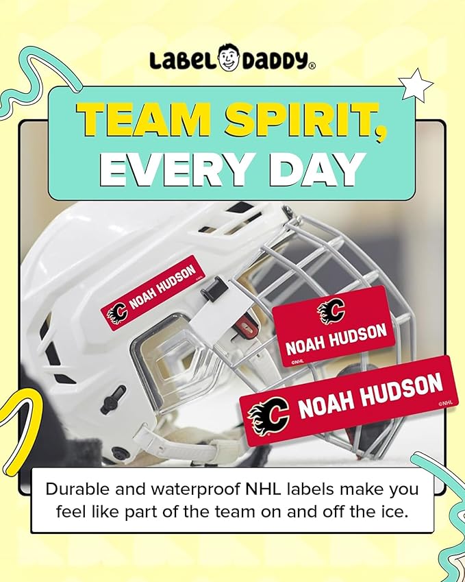 NHL Hockey Labels - Custom Peel and Stick, Waterproof Labels - Great for Organization, Sports, School, Day Camp Label - 155 Pack (Colorado Avalanche)