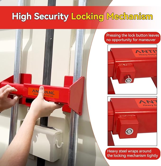 Shipping Container Lock Heavy Duty, Maximum Security Heavy Duty Trailer Door Lock, Connex Container Lock with Exclusive Keys, Shipping Container Accessories for Trailer Security