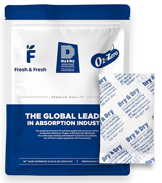 Dry & Dry 30 Gram [100 Packets] Silica Gel Packets Desiccants, Silica Packets - Rechargeable Silica Gel Packs, Desiccants Packets, Silica Gel