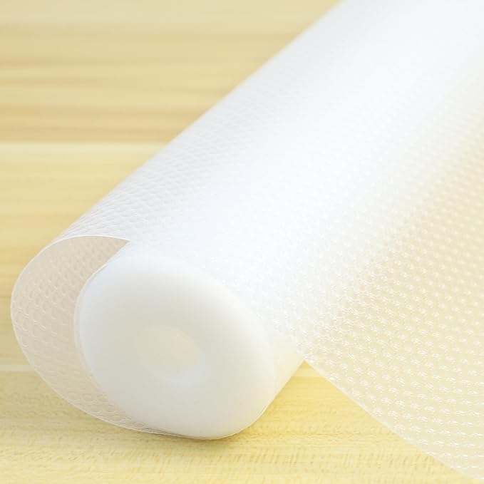 Shelf Liners for Kitchen Cabinets 10 Inch Wide X 20 Ft Non Adhesive Cabinet Drawer Liners Non Slip Waterproof Strong Grip Pantry Shelves Liners for Refrigerator Closet Cupboard Mat Bathroom Drawer