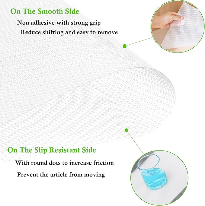 Shelf Liners for Kitchen Cabinets 10 Inch X 20 Ft Non Adhesive Cabinet Drawer Liner Non Slip Refrigerator Liners for Shelves Washable Cupboard Liner for Dresser Bathroom