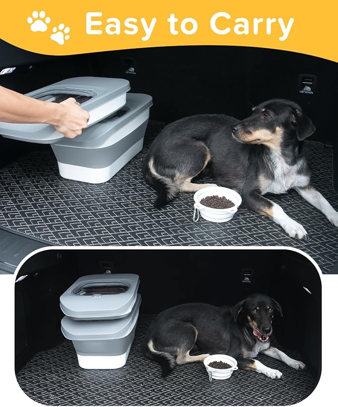 10-13LBS Dog Food Storage Container, Cat Food Container Airtight, Pet Food Container with Scoop and Silicone Dog Bowl,Cat Food Storage Container Dry Food