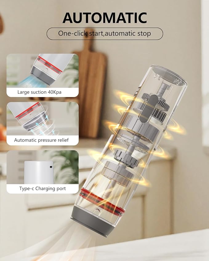 Vacuum Sealer for Food with 30 Reusable Vacuum Bags, 6X Freshness Lock, Cordless Compact Handheld Vacuum Sealer Machine for Kitchen