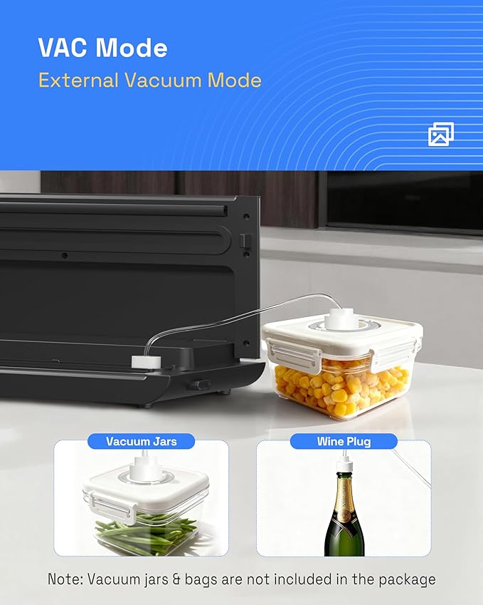 HBN Vacuum Sealer Machine Commercial Automatic Food Vacuum Sealer Built-in Cutter & Bag Storage Countertop Vacuum Sealer with Automatic Hands-Free Lid SUS Stainless Steel 1 Bag Roll & 20 Bags
