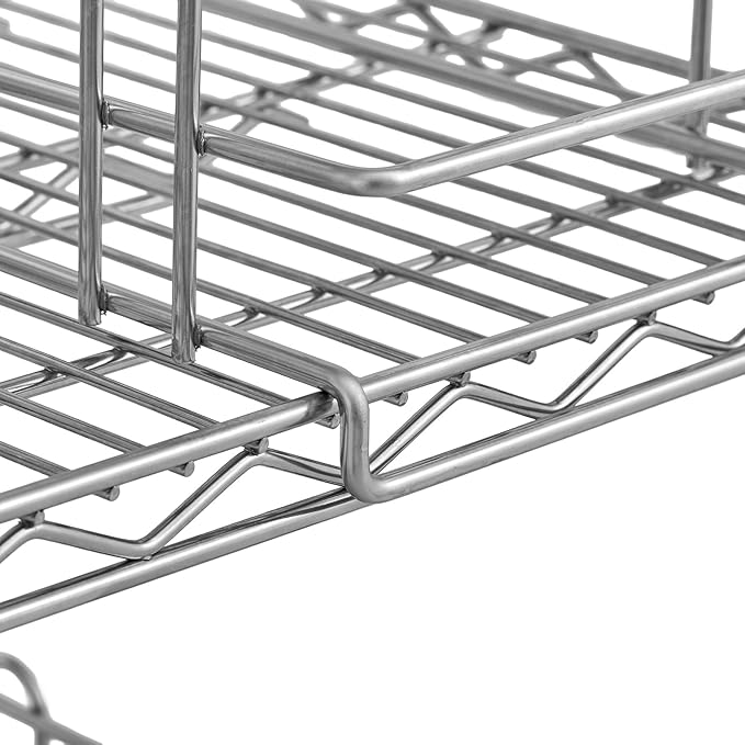 Commercial 24" x 24" Chrome Wire Shelf Kit with 8 Wire Can Racks (28W-670)