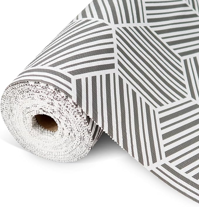 Shelf Liner for Kitchen Cabinet 11.8In x 30FT, Non-Adhesive Cabinet Liners Slip Resistant Thickened Drawer Liner, Strong Grip Waterproof Shelf Paper Protect Cupboard, Dresser, Bathroom Drawers, Gray