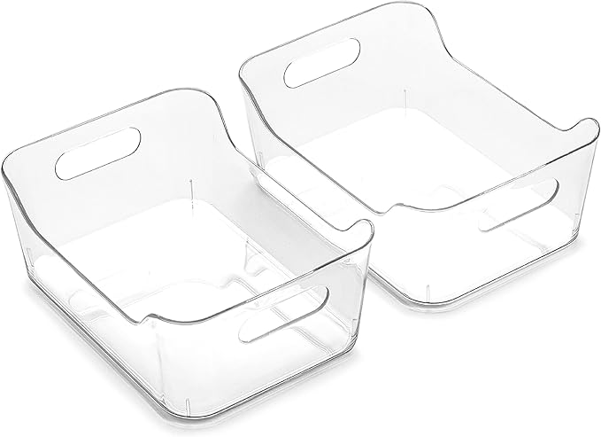 BINO | Plastic Storage Bins, X-Small - 24 Pack | THE SOHO COLLECTION | Multi-Use Organizer Bins | Built-in Handles | BPA-Free | Pantry Organization | Home Organization | Fridge Organizer | Freezer Org