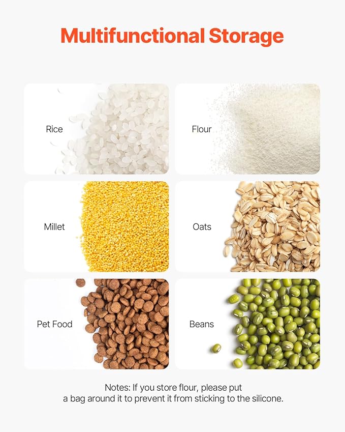 Mophorn 27 Gallon Food Storage Containers 500 Cup Ingredient Bin with Scoop and Sliding Lid Commercial Food Container Ideal for Rice storage, Dog Food Container, Flour and Sugar Containers, White