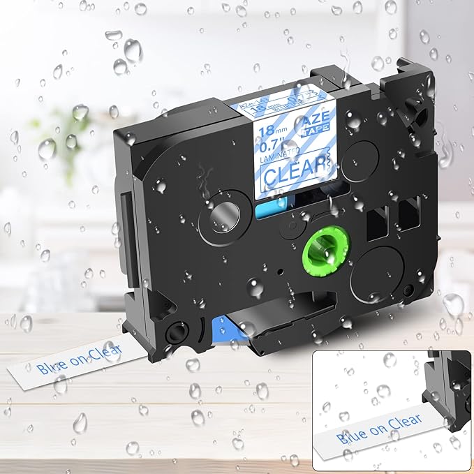 GREENCYCLE Compatible for Brother P-Touch TZ TZe Label Tape 18mm 0.7" 3/4-Inch Black/Red/Blue on White, Black/Blue/White on Clear for PT-P710BT PTD400 PTD400AD PTD600 PT-P700 Label Maker-6 Pack