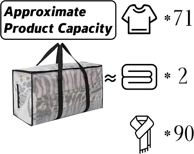 Heavy Duty 93L (24.5 Gallon) Stackable Storage Bins with Fully Openable Lids,Moving Bags Heavy Duty, Clear Plastic Totes for Moving Storage, Home Organization, Christmas Decorations 8 pack