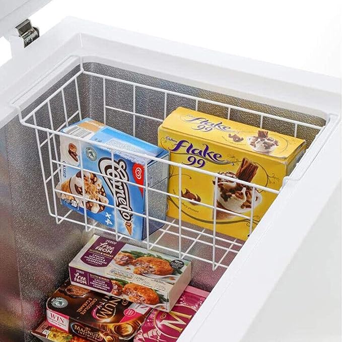 Orgneas 15.5 Inch Freezer Organizer Bins for Chest Freezer Refrigerator Basket Storage Rack Bins Deep Freezer Metal Wire Baskets 2pcs