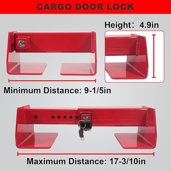 Heavy Duty Shipping Container Lock with 2 Keys, Cargo Door Security Lock for Semi Trailer Trucks, Containers & Heavy Equipment - Anti-Theft Steel Construction