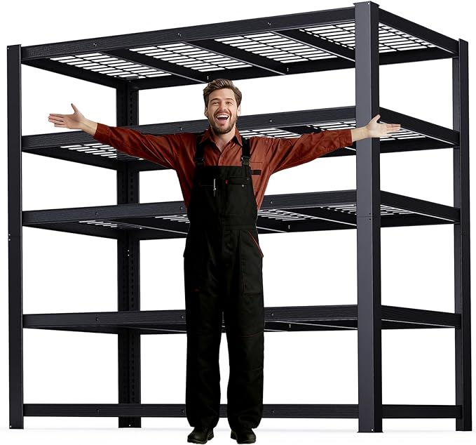 62" W 3050LBS Storage Shelves Unit,5 Tier Heavy Duty Metal Shelving Unit and Storage Large Rack,72" H x62 W x24 D Adjustable Metal Shelving Unit,Garage Shelves for Basement,Warehouse