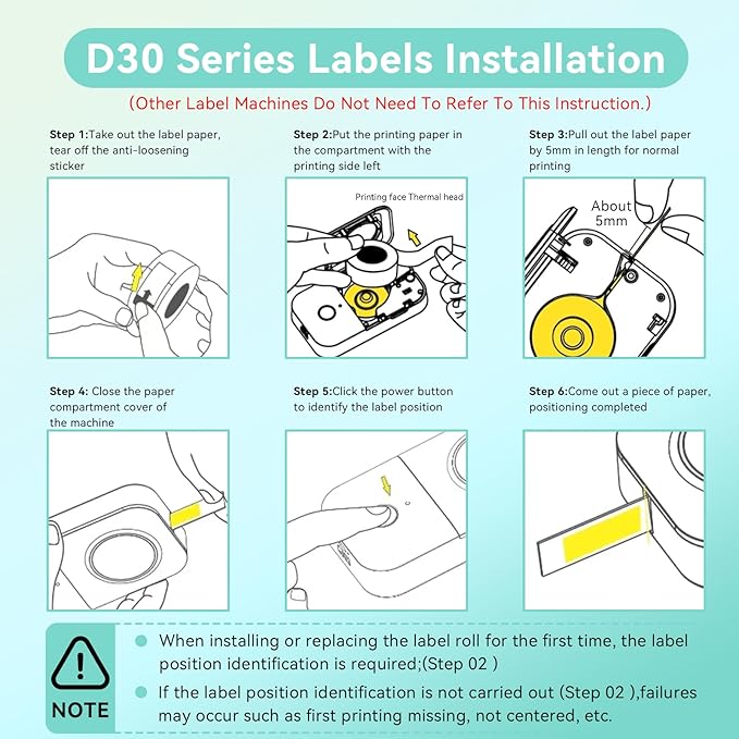 EEBBL D30 P15 HP4 Label Maker Tape 12mm 0.47 Laminated White, Works with Most Non-Encrypted Portable Label Printers，for Home, Office & Small Business 160 Labels/Roll, 5 Rolls White,5Rolls Clear