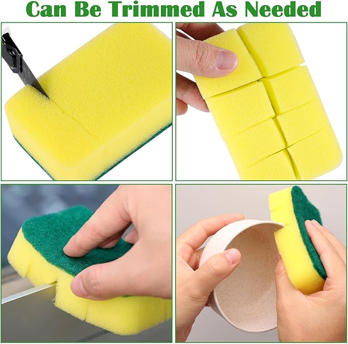 80 Pack Sponges Kitchen High Density Dish Sponges Scrub Sponge Multi-Surface Cleaning Scrubber Pad, Durable Dishwashing Sponge Bulk Cleaning Supplies for Washing Dishes, Home, Kitchen, Bathroom, Car
