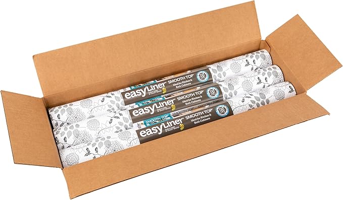 Duck Brand Smooth Top EasyLiner for Cabinets & Drawers - Easy to Install & Cut to Fit - Shelf Paper & Drawer Liner Non-Adhesive - Non Slip Shelf Liner - 20" Width - 36 Total Ft - Black Midnight Bloom