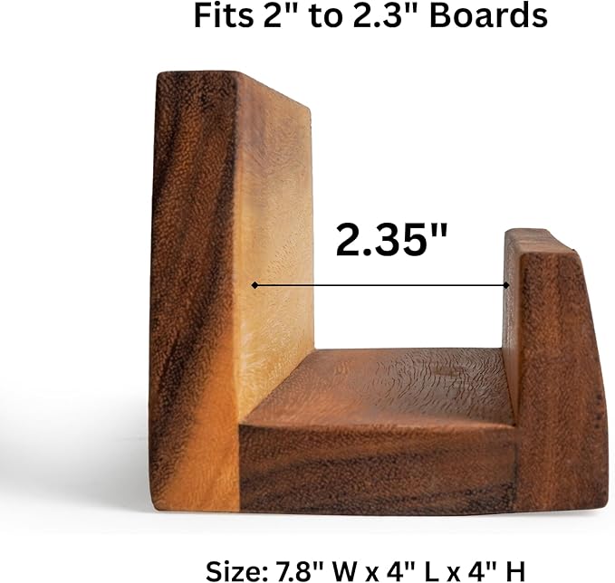 Shumaru Natural Wood Cutting Board Stand – Fits 2"–2.3" Heavy Boards, 7.75" × 4" × 4" | Handmade Sturdy Holder Supports Boards up to 24 in