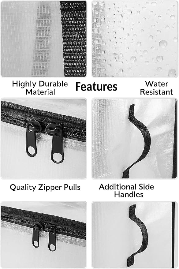 Heavy Duty Clear Tote Bag for Storage & Organization – Extra Large, Durable Zippered Storage Bin with Reinforced Handles – for Home, Travel & Garage Use (X-Large, 4.0, Count)
