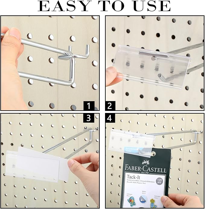 Thyle 100 Pcs Metal Scan Hook with Label Holder for 1/8 to 1/4 Pegboard, Peg Board Hooks with Price Tag, Pegboard Wall Accessories, Metal Hooks for Home Garage Retail Display Supplies (11 Inch)