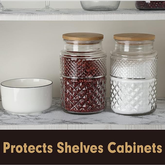 Premium Drawer and Shelf Liner for Cabinet, Non Adhesive Liner for Kitchen, Strong Grip Non Slip Shelf Liners for Kitchen Cabinets, Storage, Drawers, Shelves, Kitchenware and Tableware, Marble