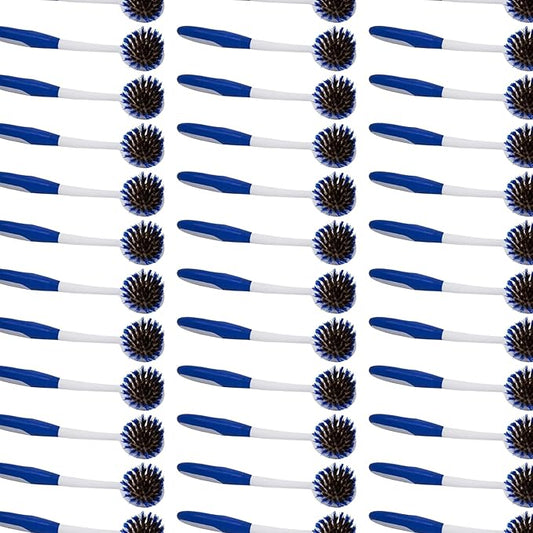 LOLA Pro Pot N' Pan Brush, 36 Pack, Abrasive Cleaning, Poly & Brass Wire Bristles, Comfort Rubber Grip, Use for Caked-On & Baked-On Messes