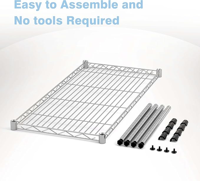 1-Tier Wire Shelf Rack,30" Wx14 Dx17 H,Single Metal Shelves Rack,Height Adjustable Metal Wire Shelving Unit and Storage KOR Kitchen,Cabinet,Countertop,Under-Sink,Closet,Pantry,Studio