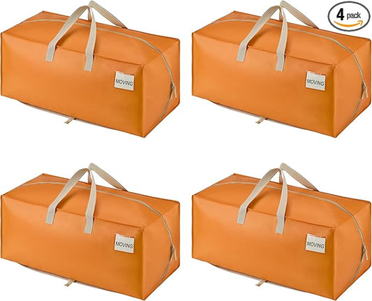 VENO 4 Pack Heavy Duty Moving Bags with Backpack Straps, Zippers & Handles, Extra Large Packing Bags for College Dorm Essentials, Moving Supplies Alternative to Cardboard Moving Boxes